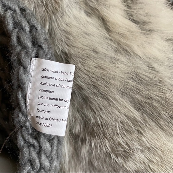 Mitchie’s Matchings Real Rabbit Fur Wool Scarf - Picture 3 of 6